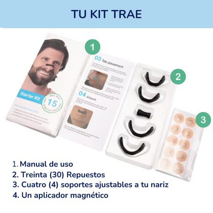 Starter Kit - Tiras Nasales magnéticas  Antirronquidos + 30 Repuestos